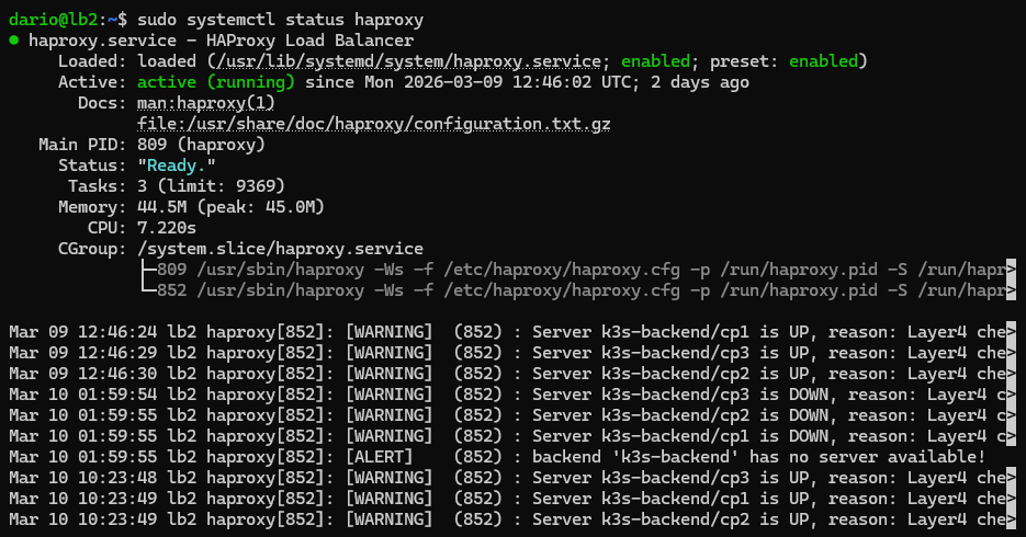 journalctl k3s service validation